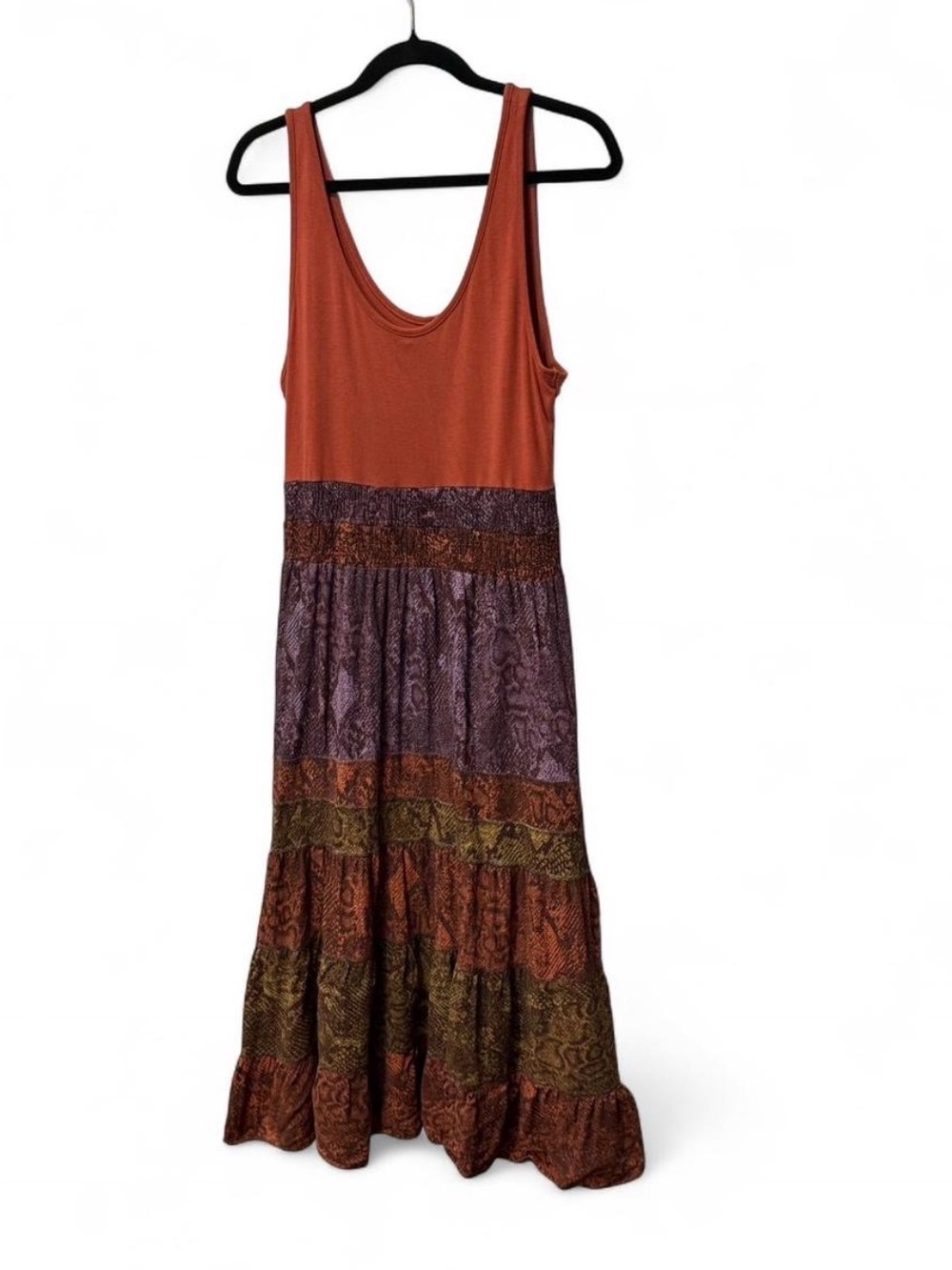 Anthropologie Boho cottagecore multi-coloured tiered maxi dress XLP